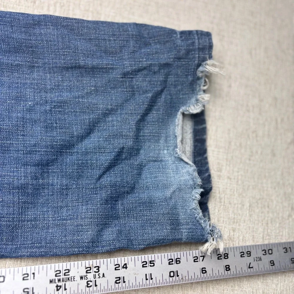 Energie Mens Vintage Y2K Distressed Jeans Italy Sixty SPA Blue Straight 32x28